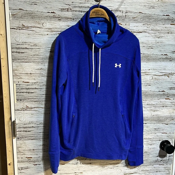 Under Amour blue pull  over hoodie size medium - Picture 2 of 9